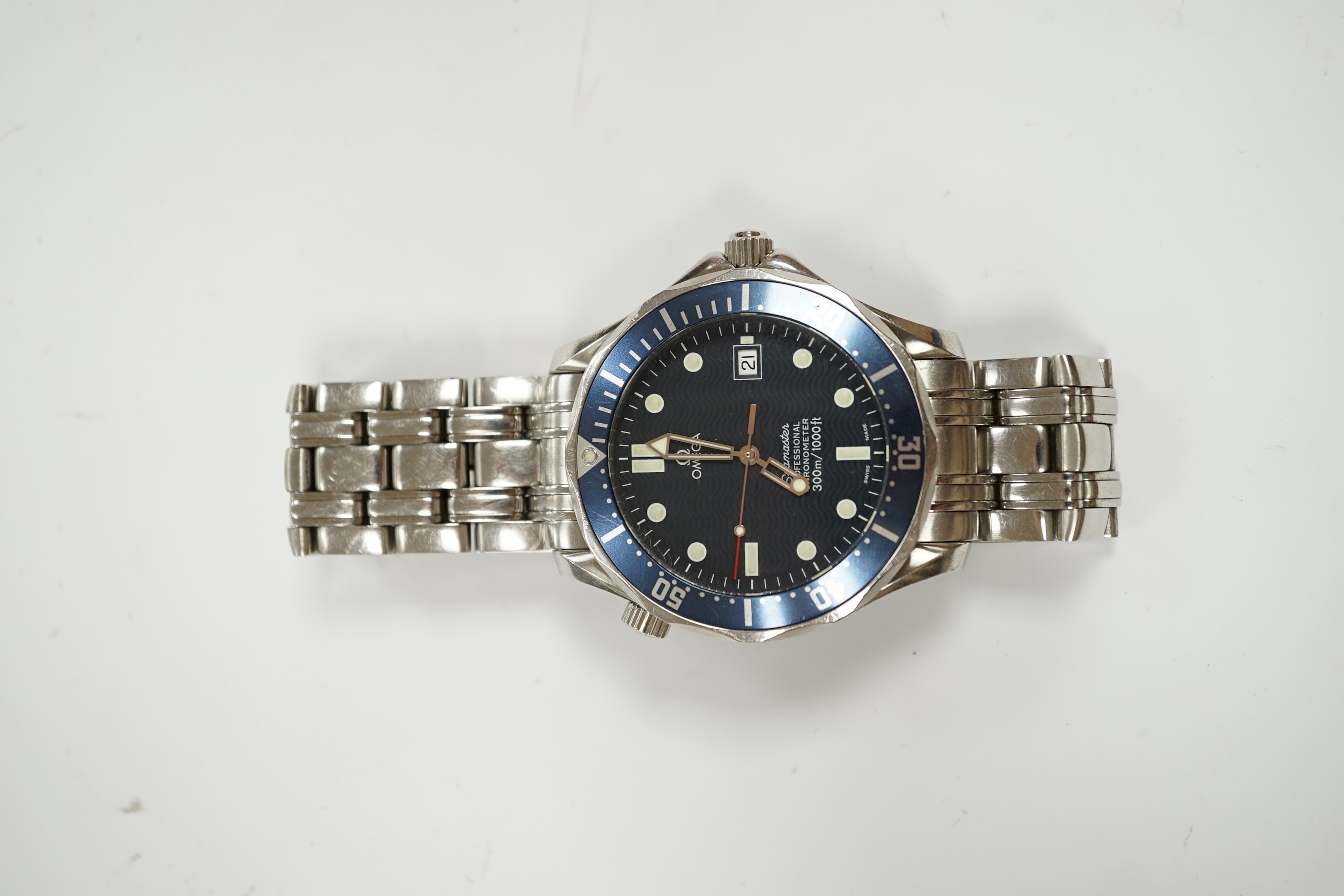 A gentleman's recent stainless steel Omega Seamaster Professional Chronometer wrist watch, with box and pamphlets.